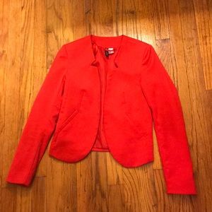 Red cropped blazer